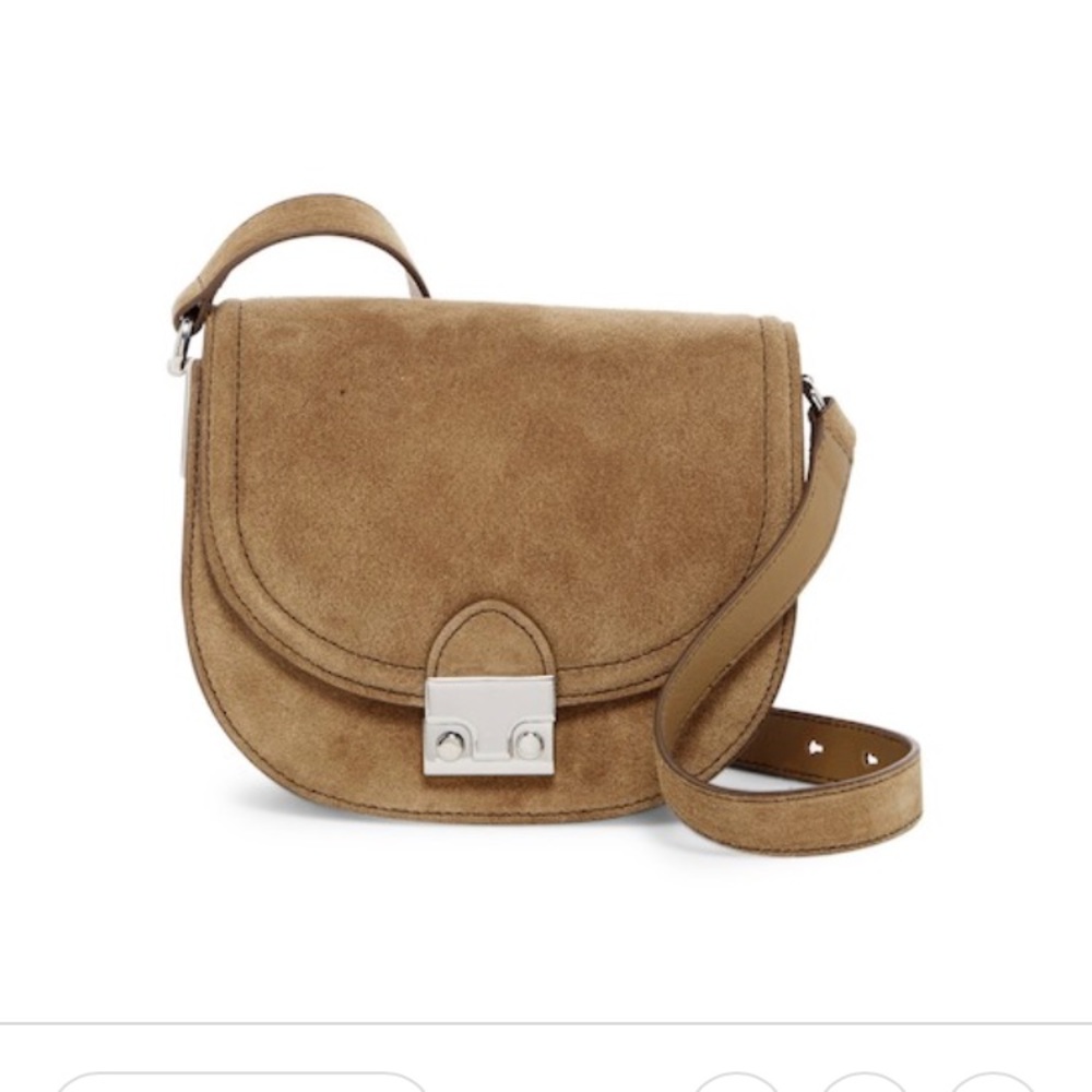 Loeffler Randall Suede Crossbody Saddle Purse